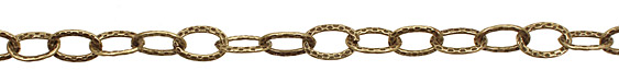 Antique Brass (plated) Hammered Oval Cable Chain
