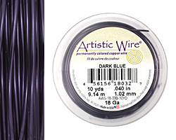 Artistic Wire Dark Blue 18 gauge, 10 yards
