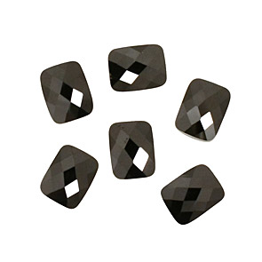 Onyx Faceted Pillow (2 hole) 7x9mm