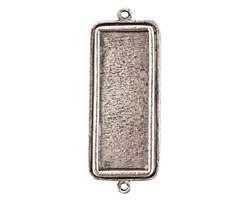 Nunn Design Antique Silver (plated) Traditional Rectangle Bezel Pendant Link 48x18mm