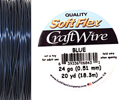 Soft Flex Blue Craft Wire 24 gauge, 20 yards