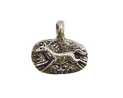 Green Girl Pewter Brave Horse 18x16mm