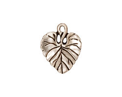 TierraCast Antique Silver (plated) Violet Leaf Charm 15x18mm