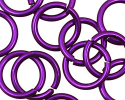 Dark Purple Anodized Aluminum Jump Ring 18mm, 12 gauge (13.1mm inside diameter)