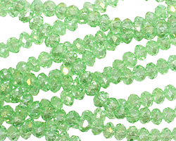 Peridot AB Crystal Faceted Rondelle 4mm