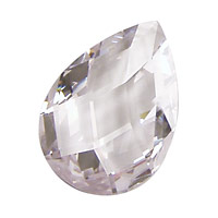Crystal Clear Faceted Flat Teardrop 22x30mm