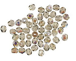 Czech Fire Polished Glass Black Diamond AB Round 4mm