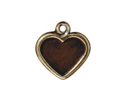 TierraCast Antique Brass (plated) Victorian Heart Frame Pendant 19mm