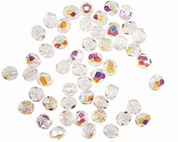 Czech Fire Polished Glass Crystal AB Round 4mm