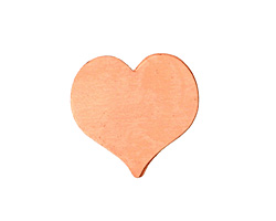 Copper Heart Blank 22mm
