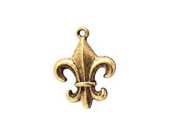 Nunn Design Antique Gold (plated) Fleur Charm 17x23mm