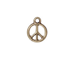 TierraCast Antique Brass (plated) Small Peace Charm 12x16mm