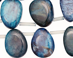 Brazil Blue Agate Flat Freeform Drop 14-16x20-22mm