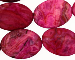 Ruby Crazy Lace Agate Flat Oval 25x18mm