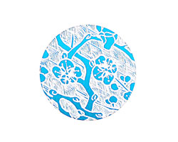 Lillypilly Turquoise Cherry Blossom Anodized Aluminum Disc 25mm, 24 gauge