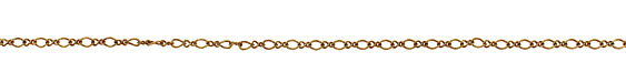 Antique Brass (plated) Single Twisted Oval & Figure 8 Chain