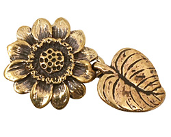 Green Girl Bronze Sunflower Clasp 26x44mm