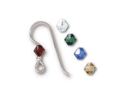 TierraCast Sterling Silver Holiday Crystal Mix Earwire