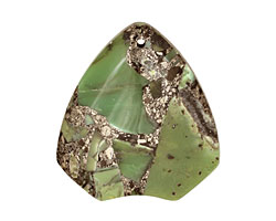 Chrysoprase & Pyrite Arrowhead Pendant 40x45mm