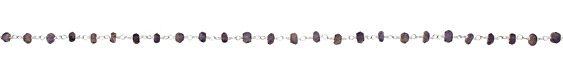 Iolite Faceted Rondelle Silver (plated) Bead Chain