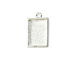 Nunn Design Sterling Silver (plated) Mini Rectangle Frame Charm 18x12mm