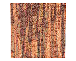 Lillypilly Enchantment Groovy Circles Embossed Patina Copper Sheet 3"x3", 36 gauge