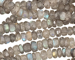 Labradorite Faceted Irregular Rondelle 5-6mm