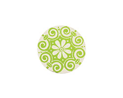 Lillypilly Lime Green Scrolling Daisy Anodized Aluminum Disc 19mm, 24 gauge