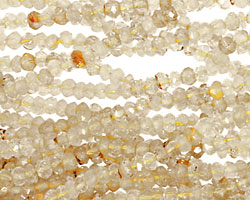 Rutilated Quartz Faceted Rondelle 3-3.5mm