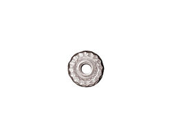 TierraCast Rhodium (plated) Large Hole Hammered Heishi 2x9mm