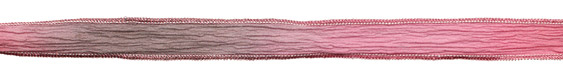 Pink/Gray Blend w/ Pink Metallic Edges Hand Dyed 100% Silk Ribbon 1/2"