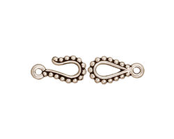 TierraCast Antique Silver (plated) Beaded Hook & Eye Clasp 14x7mm