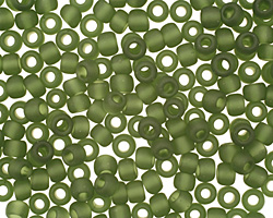 TOHO Transparent Frosted Olivine Round 6/0 Seed Bead