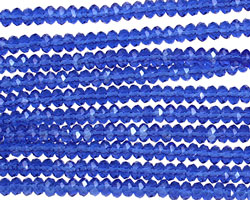 Cobalt Crystal Faceted Rondelle 3mm