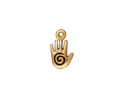 TierraCast Antique Gold (plated) Small Spiral Hand Charm 8x14mm