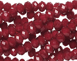 Oxblood Crystal Faceted Rondelle 6mm