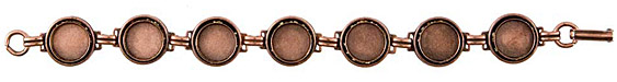 Nunn Design Antique Copper (plated) Small Circle Bezel Bracelet 12mm