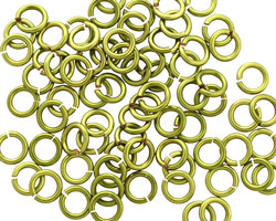 Peridot Enameled Copper Round Jump Ring 5mm, 18 gauge