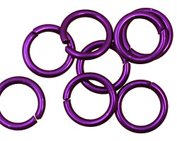 Dark Purple Anodized Aluminum Jump Ring 14mm, 14 gauge (9.6mm inside diameter)
