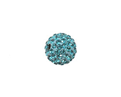 Aquamarine Pave Round 12mm (1.5mm hole)