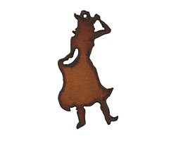 The Lipstick Ranch Rusted Iron Cowgirl Pendant 32x68mm