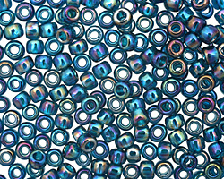 TOHO Transparent Rainbow Teal Round 6/0 Seed Bead