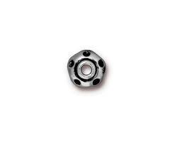 TierraCast Antique Silver (plated) Large Hole Divot Rondelle 6x10mm