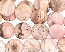 Rhodochrosite (soft pink) Puff Coin 14mm