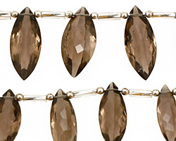 Smoky Quartz Faceted Spear Drop Graduated 6-8x12-19mm
