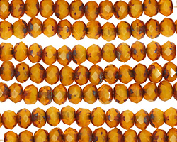 Czech Glass Summer Squash Fire Polished Rondelle 4x5mm