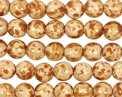 Czech Glass Bisque Picasso Round 8mm
