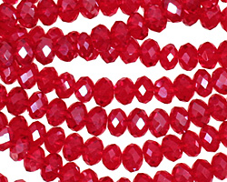 Garnet Crystal Faceted Rondelle 6mm