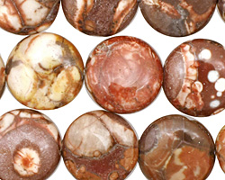 Bird's Eye Jasper Puff Coin 16mm