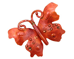 Patricia Healey Copper Dotted Butterfly Pendant 43x31mm